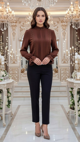 شومیز کرپ حریر گیپور